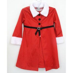 Lilt Red Fur Collar Girls Two-Piece Coat & Dress 4T Holiday Christmas NWT Formal